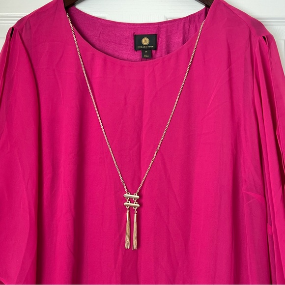 NEW! JM Collection Fuchsia Dressy Top Sz 3X - Picture 11 of 11
